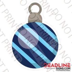 18 Inch Blue Stripe Christmas Ornament Yard Card