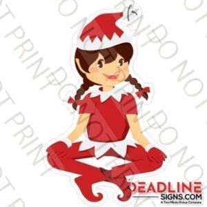 18 Inch Female Elf - Christmas Yard Card