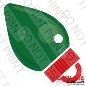 18 Inch Green Christmas Lights Yard Card