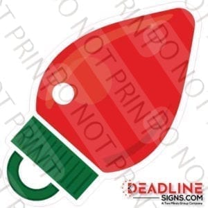 18 Inch Red Christmas Lights Yard Card