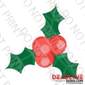 18 Inch Christmas Holly Yard Card