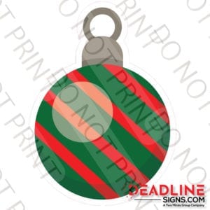 18 Inch Green/Red Stripe Christmas Ornament Yard Card