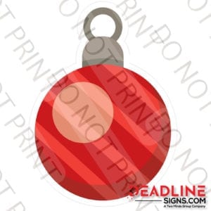 18 Inch Red Stripe Christmas Ornament Yard Card