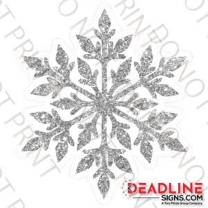 18 Inch Silver Glitter Snowflake Yard Card
