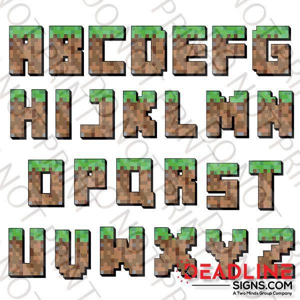 24 Inch Video Game Miner Inspired Letter – Pick Your Own – Yard Card ...