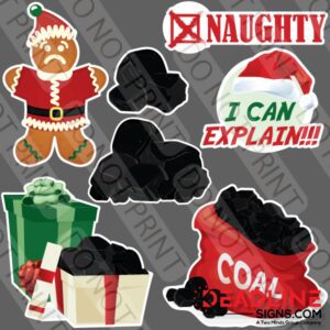 Christmas Naughty List - Half Sheet Bundle - 7 Piece Yard Card Set