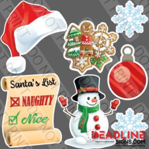 Christmas Winter Add-Ons - Half Sheet Bundle - 7 Piece Yard Card Set