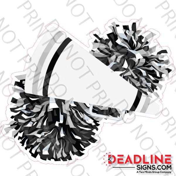 Black Pom-Pom & Megaphone Set