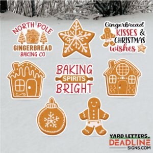 Christmas Gingerbread - Full Sheet Bundle - 8 Piece Yard Card Set
