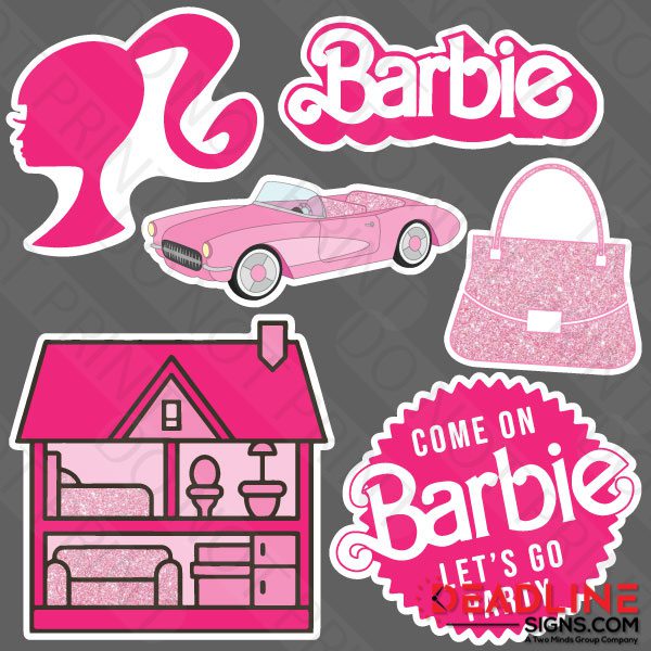 Barbie Inspired Yard Card Flair Set